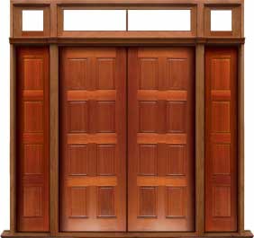 8 panel: double door + sidelight on left