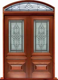 sovereign leadlight: single door + sidelight on right