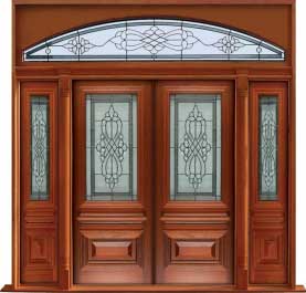sovereign leadlight: single door + sidelight on right